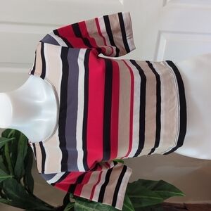 Danskin Women's Striped Performance Crop Top Size Large